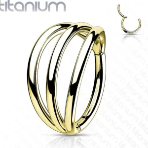 Lävistysrengas, Implant Grade Titanium Triple Hoops in Gold