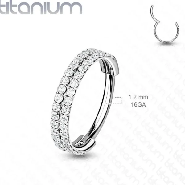 Lävistysrengas, Implant Grade Titanium Outward Facing Double-Lined CZ