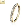 Lävistysrengas, 14K Gold CZ Paved Bendable Ring -kultarengas