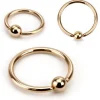 Lävistysrengas 1.2mm / 4mm pallo, Rosegold BCR -ruusukultainen rengas