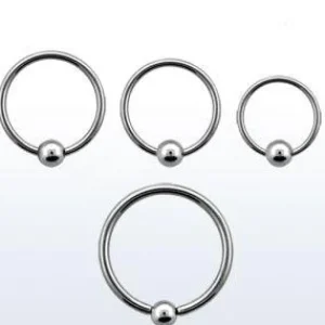 Lävistysrengas 1,2mm, BCR Surgical Steel -pallolukkorengas (4mm pallo)