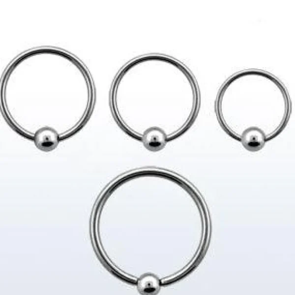 Lävistysrengas 1,2mm, BCR Surgical Steel -pallolukkorengas (4mm pallo)