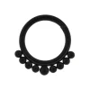 Lävistysrengas, 1,6mm Black Clicker with Ball Decoration