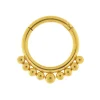 Lävistysrengas, 1,6mm Gold Clicker with Ball Decoration