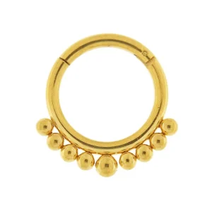 Lävistysrengas, 1,6mm Gold Clicker with Ball Decoration