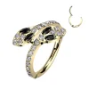 Lävistysrengas 1,2mm, Gold Titanium Snake Hoop -titaaninen clicker