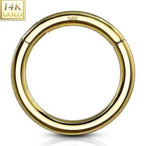 Lävistysrengas Ø8mm, High Quality 14K Gold Hinged Rings -kultarengas