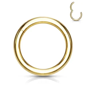 Lävistysrengas 1,2mm, Hinged Segment Hoop -titaaninen rengas (kulta)