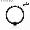 Lävistysrengas 0,8mm, Implant Grade Titanium Bendable Ring in Black