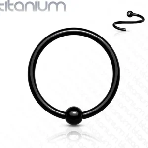 Lävistysrengas 0,8mm, Implant Grade Titanium Bendable Ring in Black