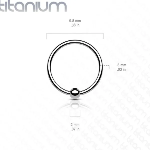 Lävistysrengas 0,8mm, Implant Grade Titanium Bendable Ring in Gold