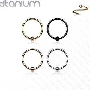 Lävistysrengas 0,8mm, Implant Grade Titanium Bendable Ring in Gold