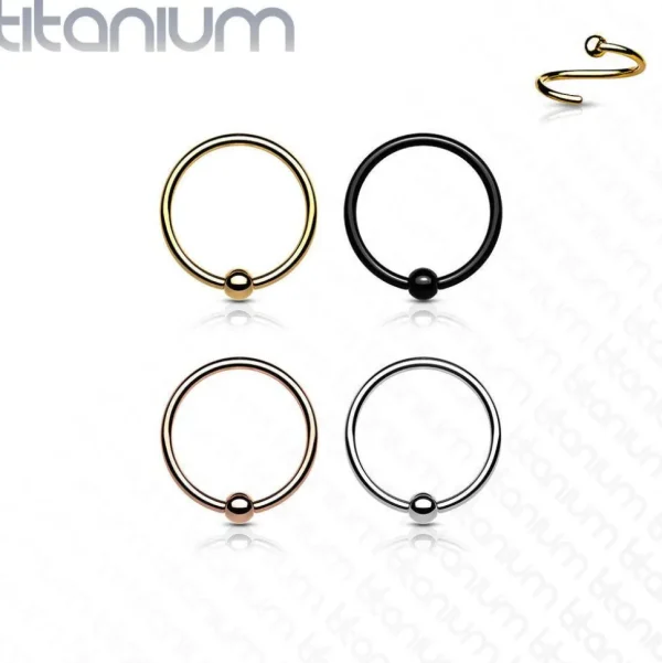 Lävistysrengas 0,8mm, Implant Grade Titanium Bendable Ring in Rosegold