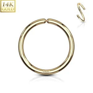 Lävistysrengas Ø10mm, 14K Gold Bendable Hoop Rings -kultarengas