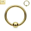 Lävistysrengas Ø8mm, 14K Gold Fixed Ball Bendable Ring -kultarengas