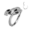 Lävistysrengas 1,2mm, Silver Titanium Snake Hoop -titaaninen clicker