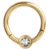 Lävistysrengas 1,2mm, Smiley Clicker Gold PVD