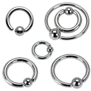 Lävistysrengas 1.2mm, Surgical Steel BCR -kiinteä pallolukkorengas
