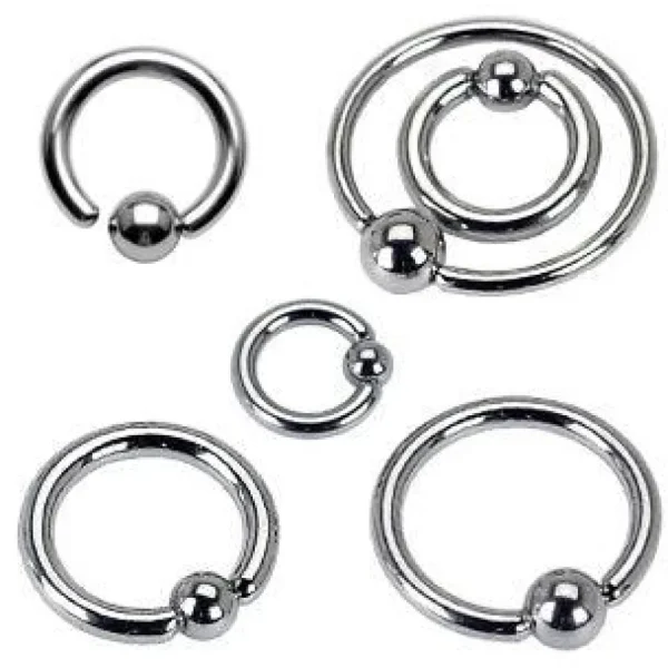 Lävistysrengas 1.2mm, Surgical Steel BCR -kiinteä pallolukkorengas