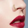 Lävistysrengas 0,8mm, Titanium Gold CZ -kivellinen titaaniclicker