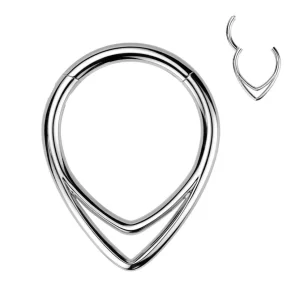 Lävistysrengas 1,2mm, Titanium Chevron Line -titaaninen clicker