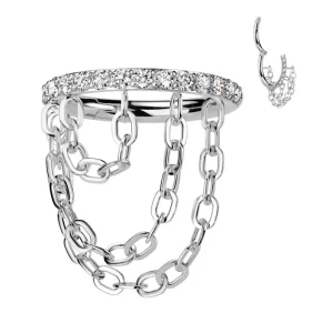 Lävistysrengas 1,2mm, Titanium Triple Chain -titaaninen clicker