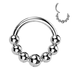 Lävistysrengas 1,2mm, Titanium Beads Hoop -titaaninen clicker