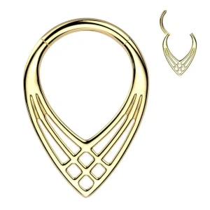 Lävistysrengas 1,2mm, Titanium Double Line Gold -titaaninen clicker