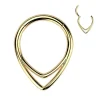 Lävistysrengas 1,2mm, Titanium Chevron Line Gold -titaaninen clicker