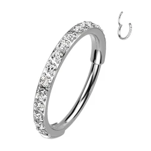 Lävistysrengas 0,8mm, Titanium CZ -kivellinen titaaniclicker