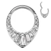 Lävistysrengas 1,2mm, Titanium Baquette CZ -titaaninen clicker