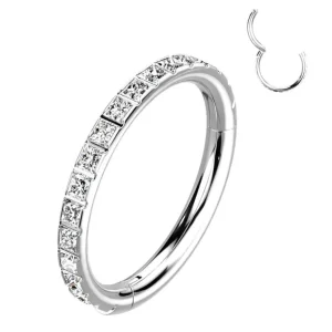 Lävistysrengas 1,2mm, Titanium Square CZ -titaaninen clicker