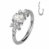 Lävistysrengas 1,2mm, Titanium Crystal Hoop -titaaninen clicker