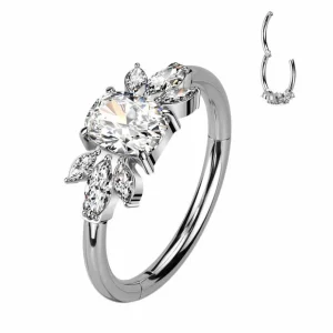 Lävistysrengas 1,2mm, Titanium Crystal Hoop -titaaninen clicker