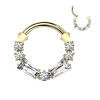 Lävistysrengas 1,2mm, Titanium Deluxe Hoop in Gold -titaaninen clicker