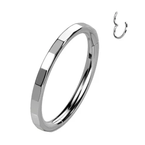 Lävistysrengas 1,2mm, Titanium Faceted Hoop -titaaninen clicker