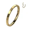 Lävistysrengas 1,2mm, Titanium Faceted Gold Hoop -titaaninen clicker