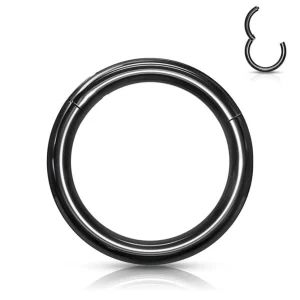 Lävistysrengas 1,2mm, Titanium Clicker in Black -musta titaanirengas