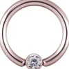 Lävistysrengas 1,2mm, Titanium BCR with Crystals in RGD
