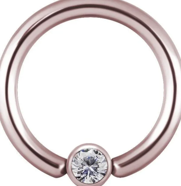 Lävistysrengas 1,2mm, Titanium BCR with Crystals in RGD