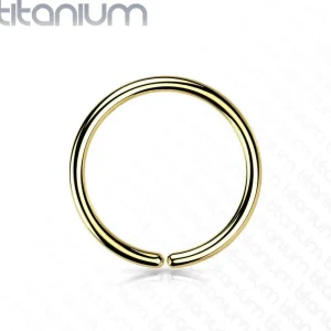Lävistysrengas 0,8mm, Titanium Bendable Hoop in Gold