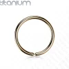 Lävistysrengas 0,8mm, Titanium Bendable Hoop in Rosegold