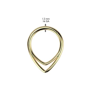 Lävistysrengas 1,2mm, Titanium Chevron Line -titaaninen clicker