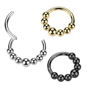 Lävistysrengas 1,2mm, Titanium Beads Hoop -titaaninen clicker