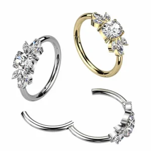 Lävistysrengas 1,2mm, Titanium Crystal Hoop -titaaninen clicker