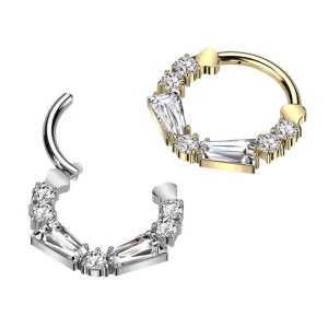 Lävistysrengas 1,2mm, Titanium Deluxe Hoop in Gold -titaaninen clicker