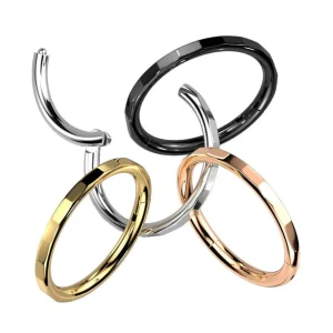 Lävistysrengas 1,2mm, Titanium Faceted Hoop -titaaninen clicker