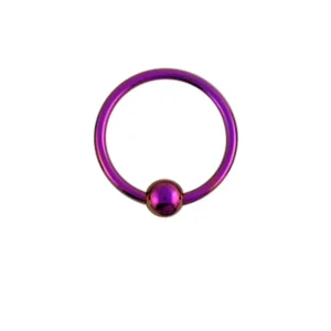 Lävistysrengas 1.2mm, Titanium BCR -värillinen pallolukkorengas ⌀8mm