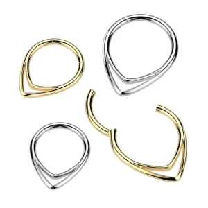 Lävistysrengas 1,2mm, Titanium Chevron Line -titaaninen clicker
