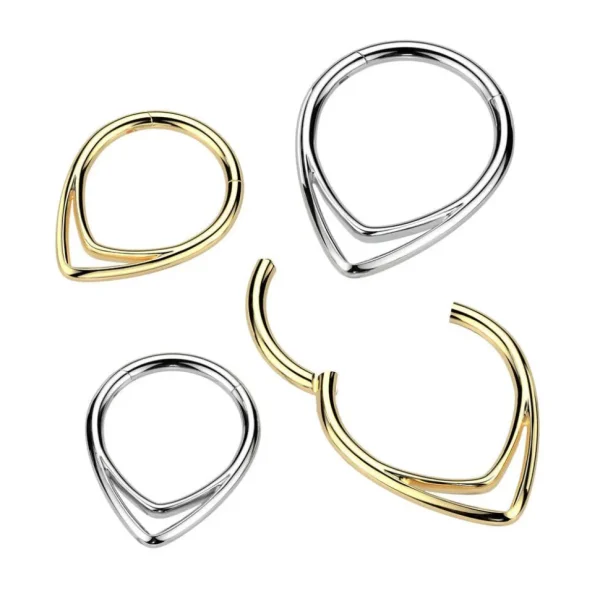 Lävistysrengas 1,2mm, Titanium Chevron Line -titaaninen clicker